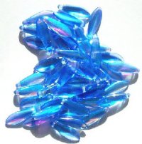 50 5x16mm Transparent Sapphire AB Dagger Beads